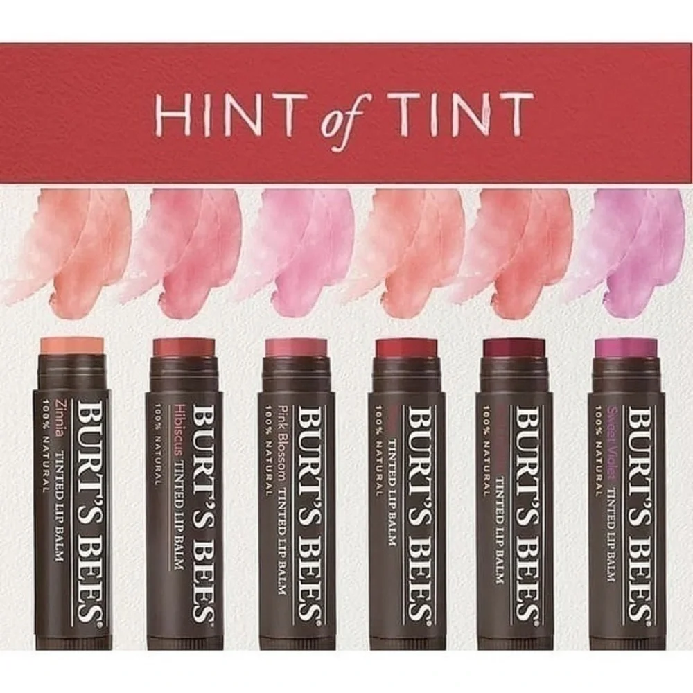 Burt’s Bees Tinted Lip Balm Pink Blossom, Rose & Sweet Violet - Three (3) Pack